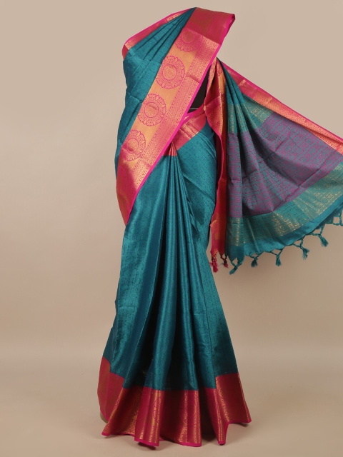 

Pothys Blue & Pink Woven Design Saree