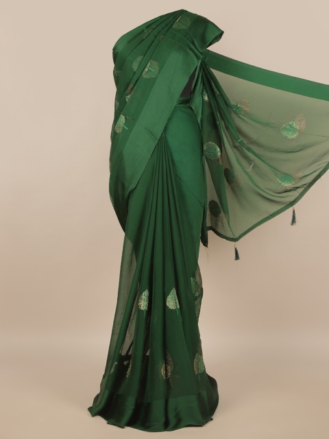 

Pothys Green & Gold-Toned Woven Design Saree