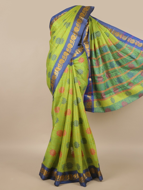 

Pothys Green & Blue Woven Design Zari Saree