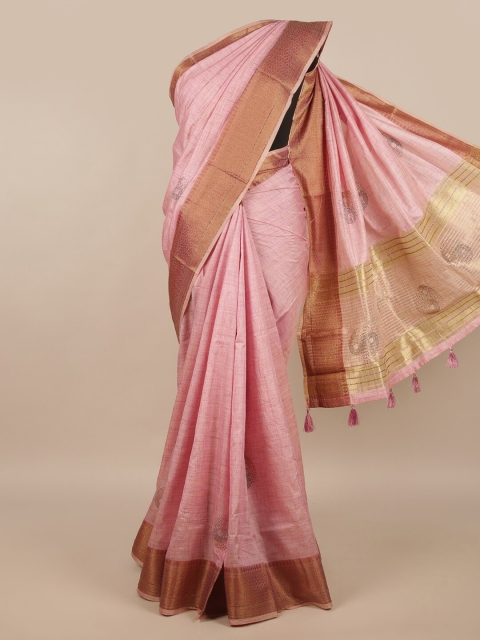 

Pothys Pink & Brown Woven Design Saree