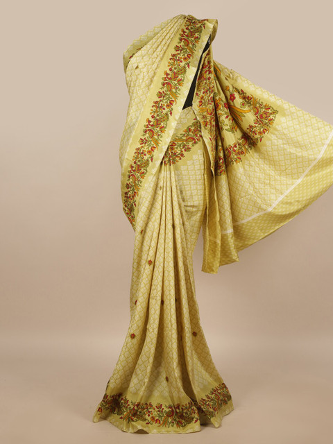 

Pothys Green & White Floral Saree