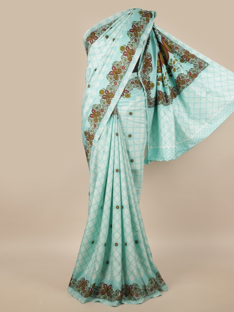 

Pothys Green & Turquoise Blue Ethnic Motifs Saree