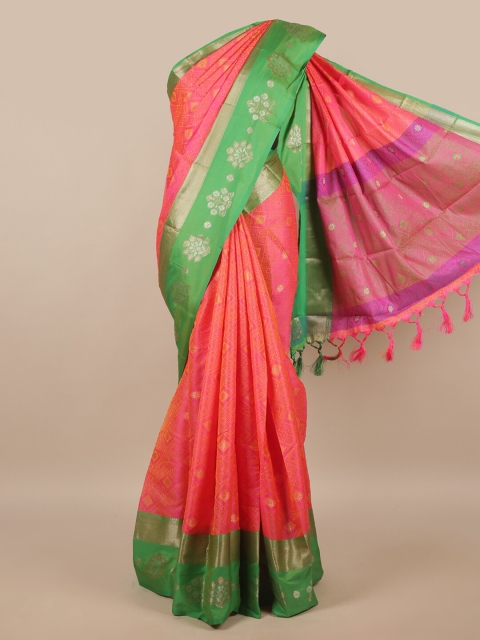 

Pothys Pink & Green Woven Design Zari Saree