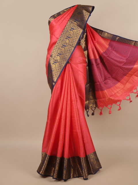 

Pothys Pink Ethnic Motifs Zari Saree