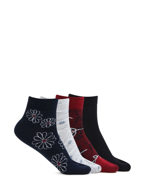 

Bonjour Women Pack Of 4 Assorted Above Ankle-Length Socks