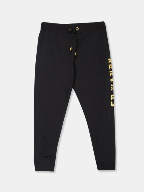 

Ed Hardy Women Black Solid Pure Cotton Straight-Fit Joggers