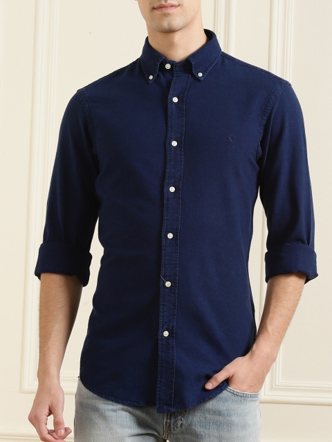 

Polo Ralph Lauren Men Blue Semi Sheer Cotton Casual Shirt