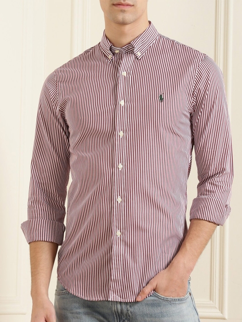 

Polo Ralph Lauren Men Red & White Striped Cotton Casual Shirt