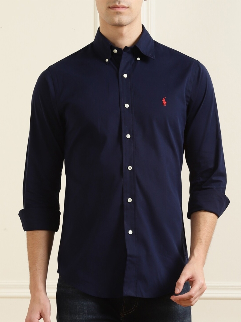 

Polo Ralph Lauren Men Navy Blue Semi Sheer Casual Shirt