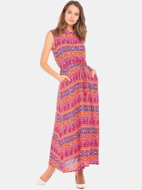 

Bronz Multicoloured Ethnic Motifs Maxi Dress, Multi