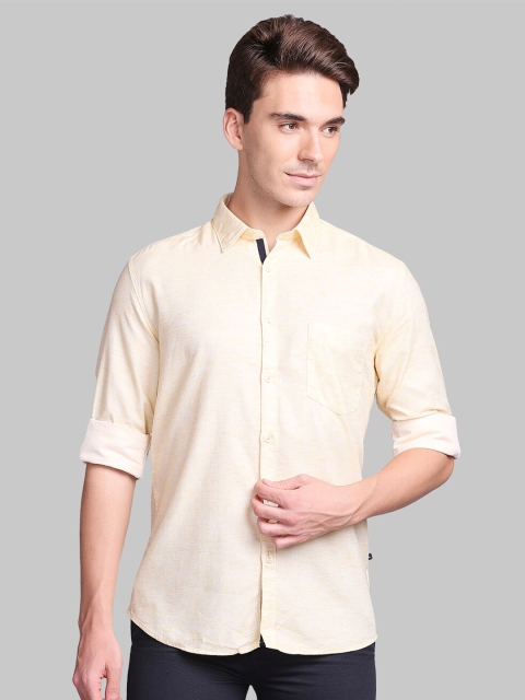 

Parx Men Yellow Slim Fit Opaque Casual Shirt