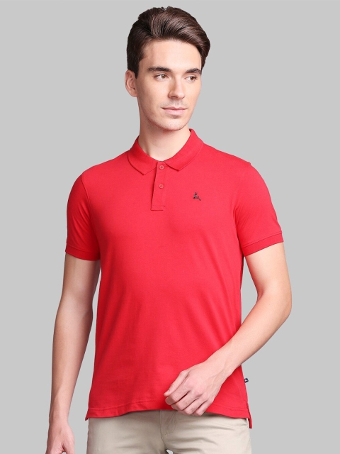 

Parx Men Red Polo Collar Cotton T-shirt