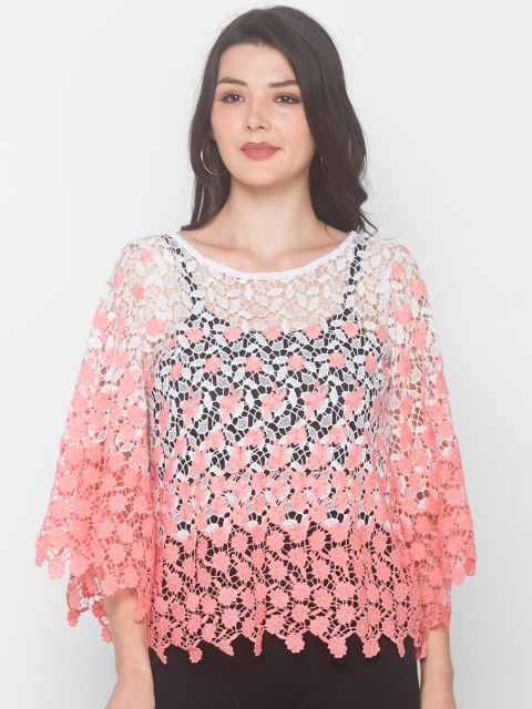 

Iti Off White Lace Cape Top