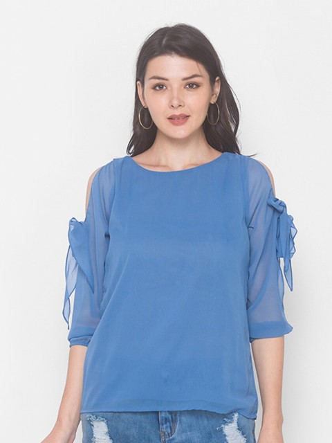 

Iti Blue Georgette Regular Top
