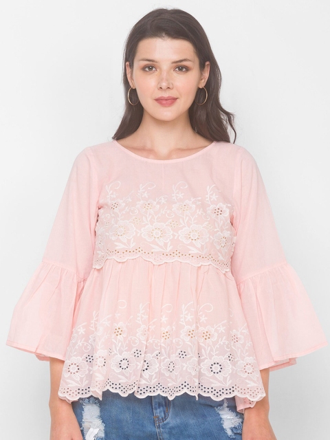 

Iti Woman Pink Floral Empire Top
