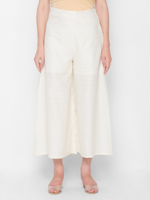 

Iti Women Off White Cropped Palazzos
