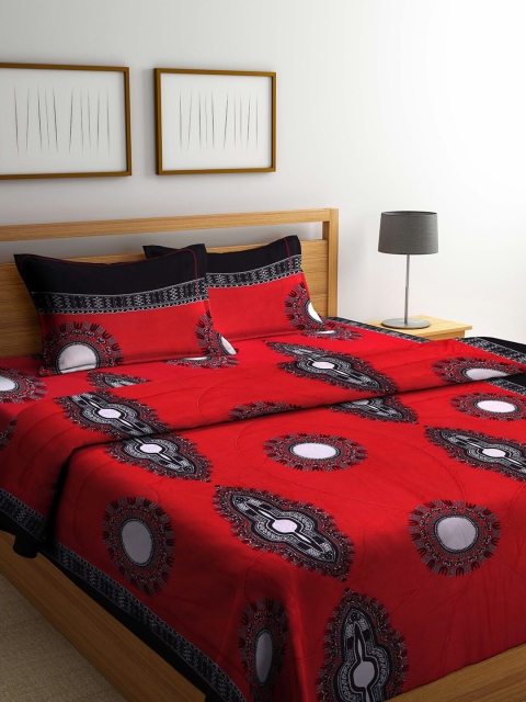 

Arrabi Red & Blue Ethnic Motifs Heavy Winter Double Bed Comforter