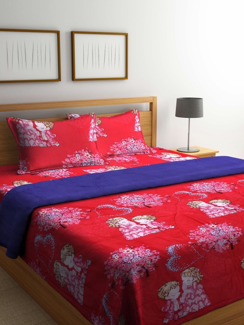 

Arrabi Red & Pink Floral Heavy Winter Double Bed Comforter