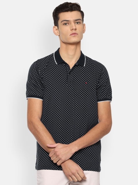

Louis Philippe Sport Men Navy Blue Printed Polo Collar Slim Fit T-shirt