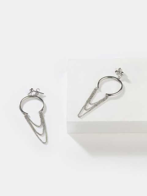 

SHAYA Silver-Toned Contemporary Drop Earrings