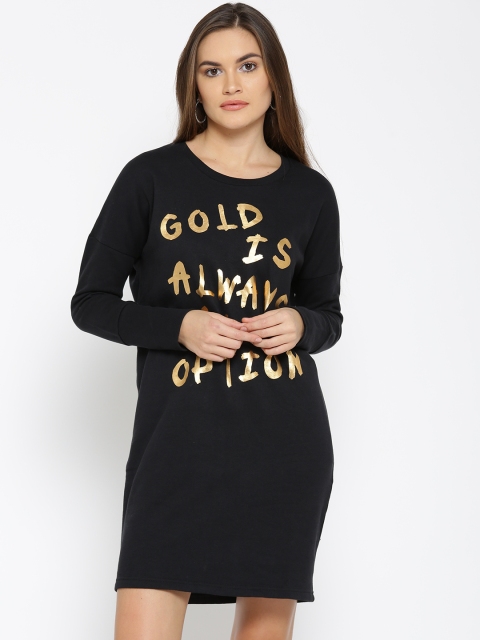 

ONLY Women Black Printed Jersey Dress