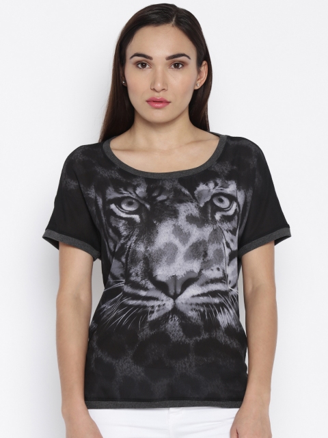

ONLY Women Black Printed T-shirt
