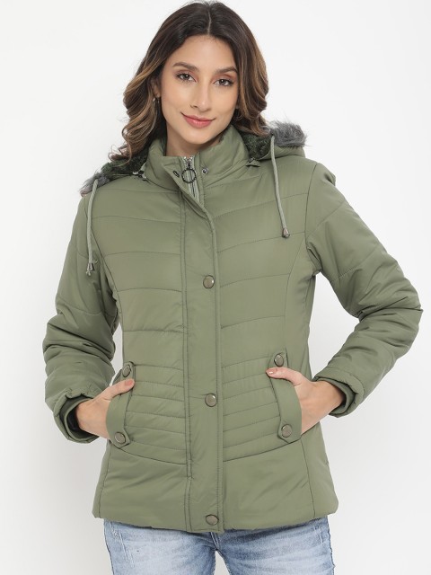 

V2 Value & Variety Women Olive Green Lightweight Padded Jacket