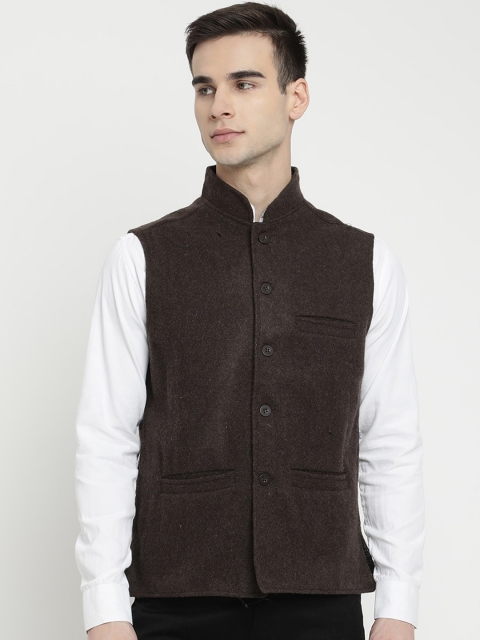 

V2 Value & Variety Men Brown Solid Woven Nehru Jacket
