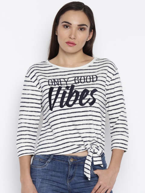 

ONLY Women White Striped Top