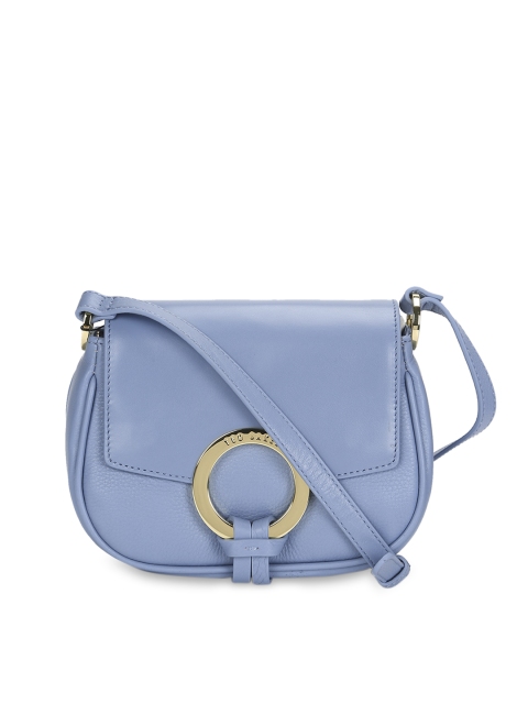 

Ted Baker Blue Leather Structured Sling Bag