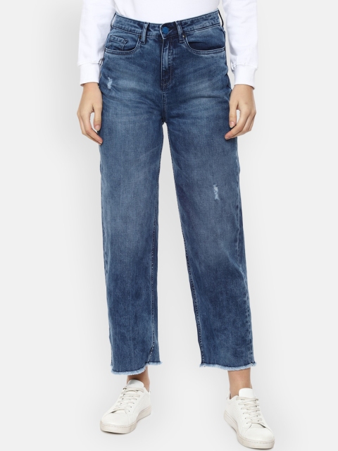 

Van Heusen Woman Women Blue Low Distress Heavy Fade Cotton Jeans