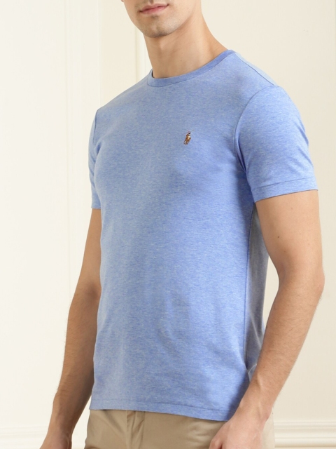 

Polo Ralph Lauren Men Blue Heathered Cotton T-shirt