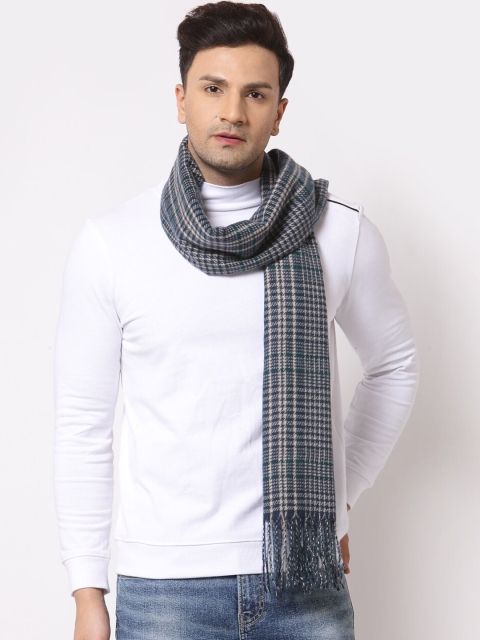 

Calvadoss Men Navy Blue Checked Woolen Muffler