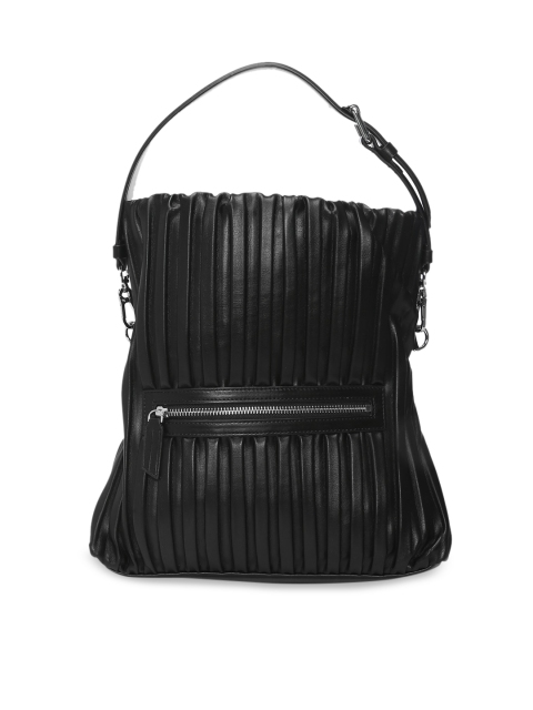 

Karl Lagerfeld Black Bucket Tote Bag with Quilted