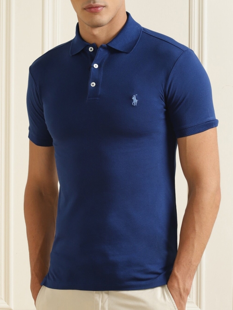 

Polo Ralph Lauren Men Blue Polo Collar T-shirt