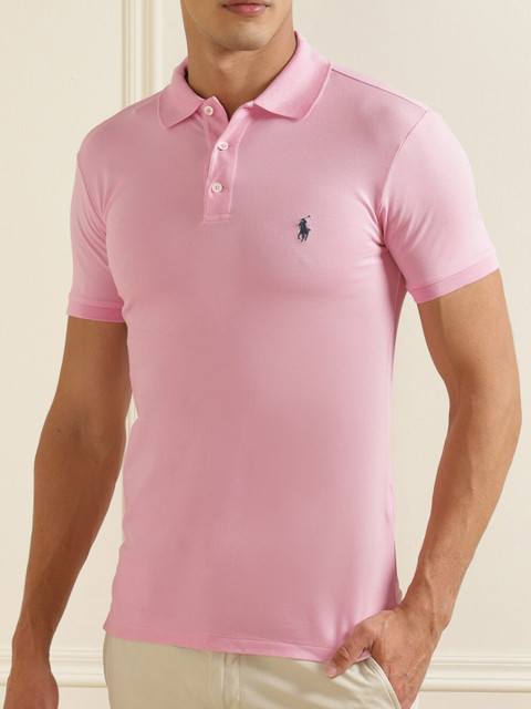 

Polo Ralph Lauren Men Pink Polo Collar T-shirt