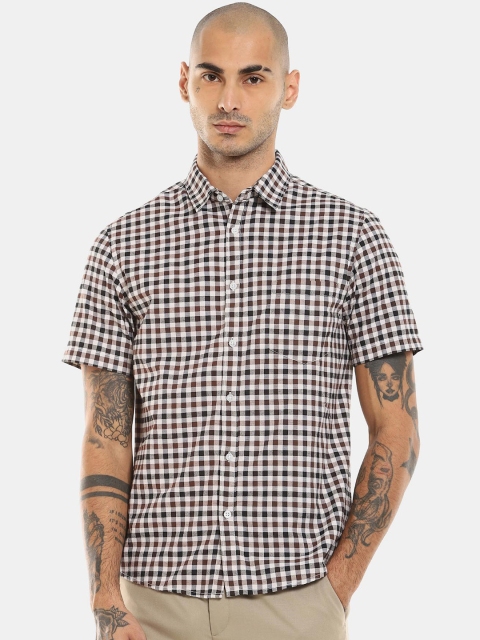 

Ruggers Men Black Gingham Checks Opaque Cotton Casual Shirt