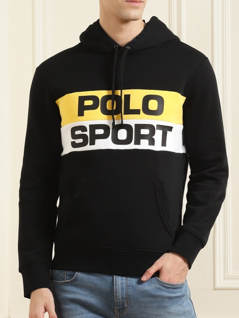 

Polo Ralph Lauren Men Black Printed Hooded Sweatshirt