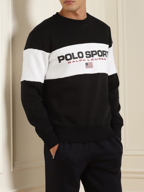 

Polo Ralph Lauren Men Black Colourblocked Sweatshirt