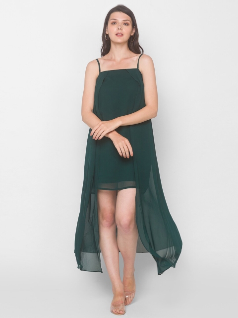 

Iti Green Georgette A-Line Midi Dress