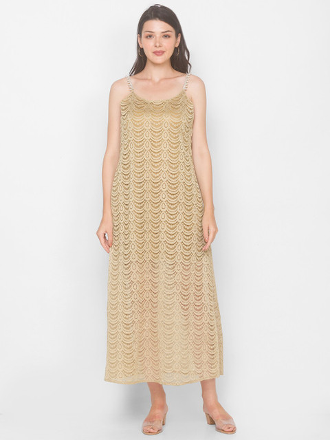 

Iti Beige Lace Maxi Midi Dress
