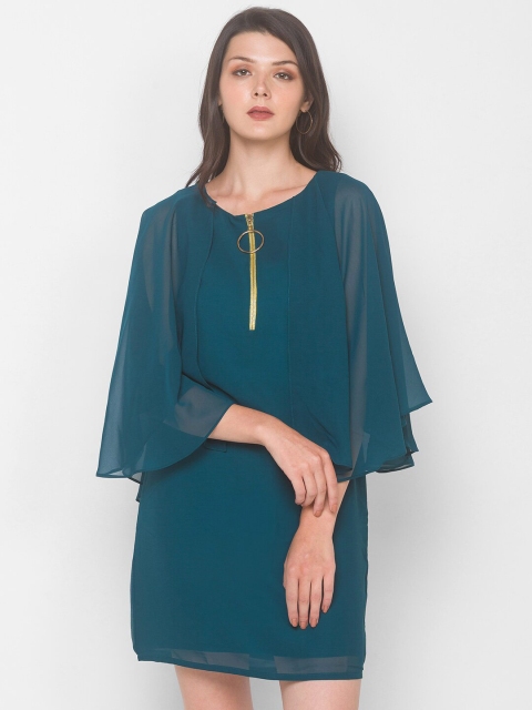 

Iti Teal Georgette Sheath Dress