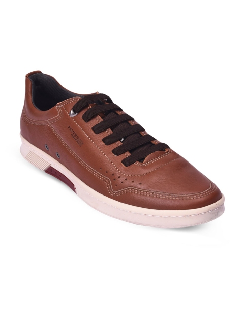 

Pavers England Men Brown Leather Sneakers