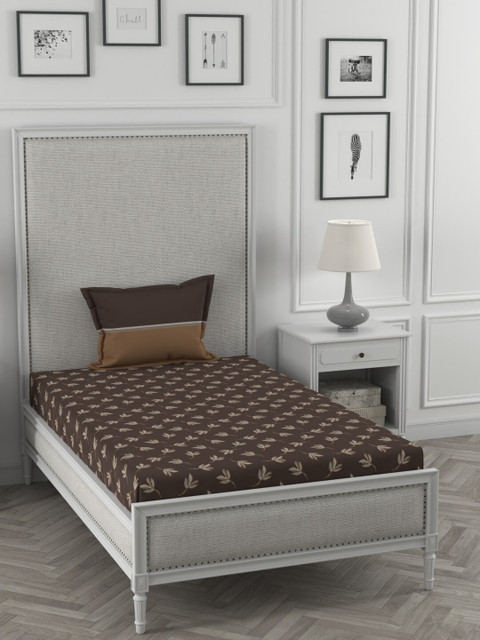 

Trident Grey & Beige Floral 120 TC Single Bedsheet with 1 Pillow Covers