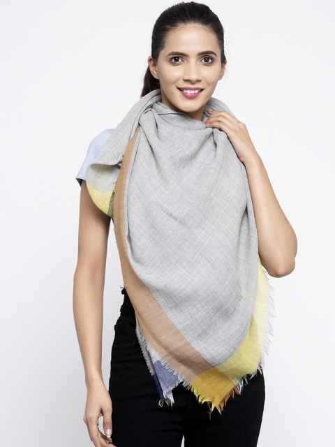 

Calvadoss Women Grey & Yellow Solid Woolen Muffler