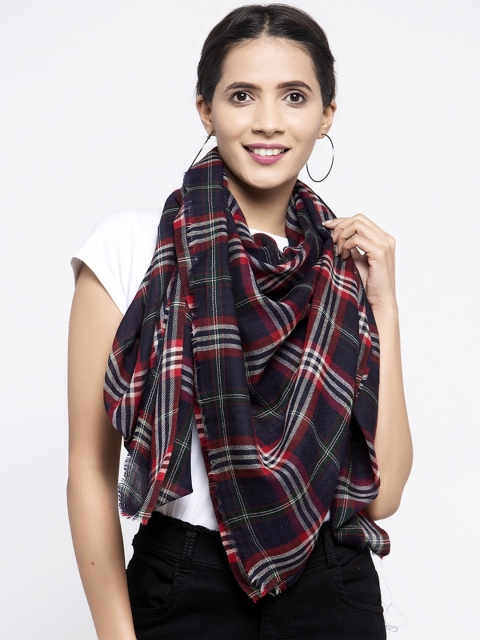 

Calvadoss Women Blue Checked Wool Muffler