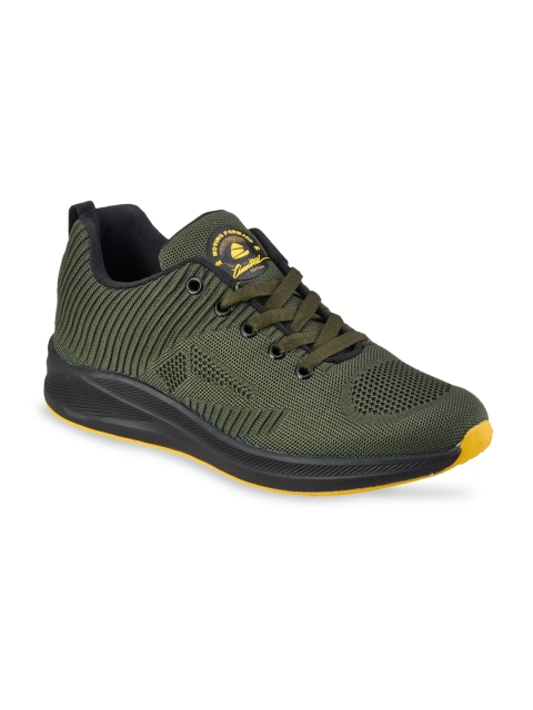 

Duke Men Olive Green Textile Running Shoes