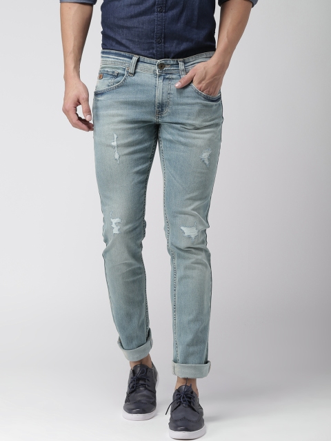 Celio Men Blue Slim Fit Mild Distress Stretchable Jeans available at myntra for Rs.1499