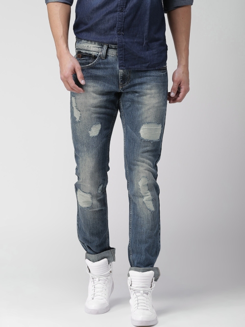 Celio Men Blue Slim Fit Mid-Rise Mild Distress Jeans available at myntra for Rs.1919