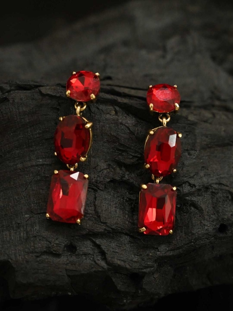 

justpeachy Red Contemporary Drop Earrings